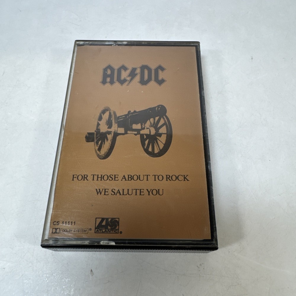 AC/DC For Those About To Rock Cassette Tape Atlantic CS 11111 Tested