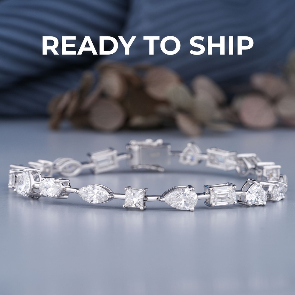 10.94 CTW Multi Lab-Grown Diamond Tennis Bracelet 14K White Gold IGI Certified