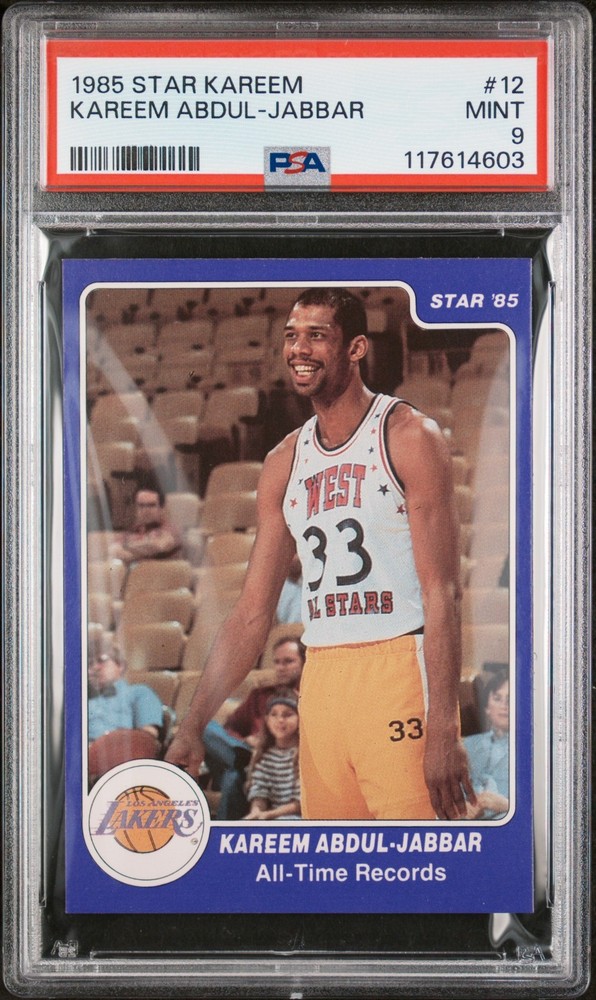 1985 STAR Kareem Abdul-Jabbar (PSA 9-MINT) #12 HOF Vintage Basketball Card