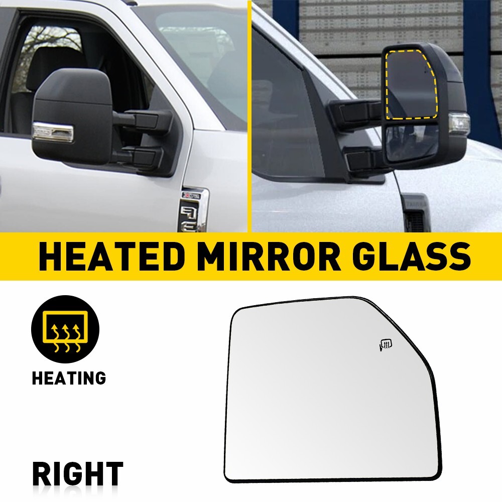 2015-2022 Ford F150 F250 F350 F450 F550 Heated Passenger Side Tow Mirror Glass Upper