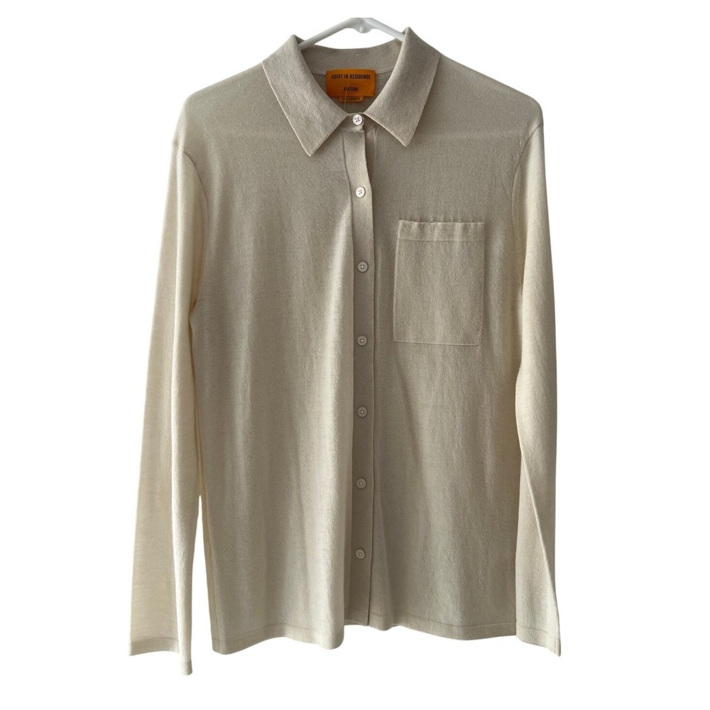 Guest In Residence Cashmere Showtime Shirt Cream Size Small Unused LNWOT