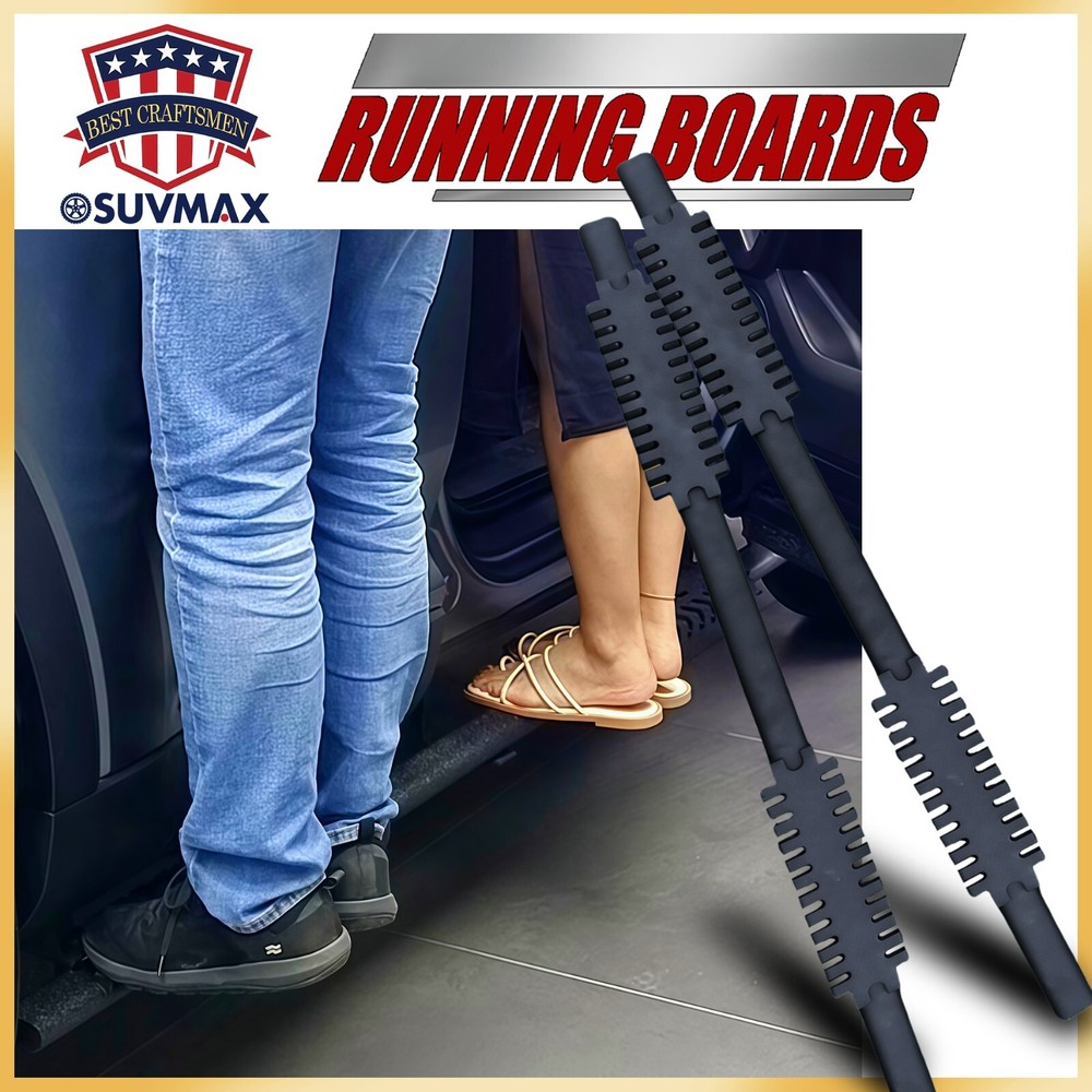 2020-2025 Ford Explorer Black Side Step Running Boards 2pc Nerf Bar  