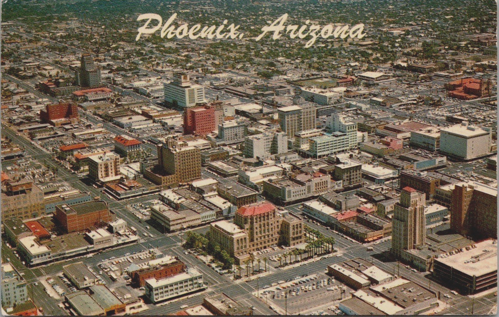 Aerial View Phoenix Arizona Postcard