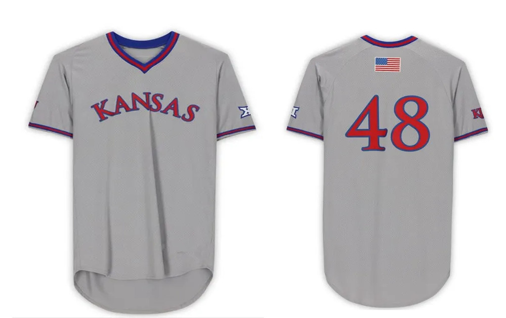 48 KANSAS JAYHAWKS V-neck Jersey All sizes JJ6345