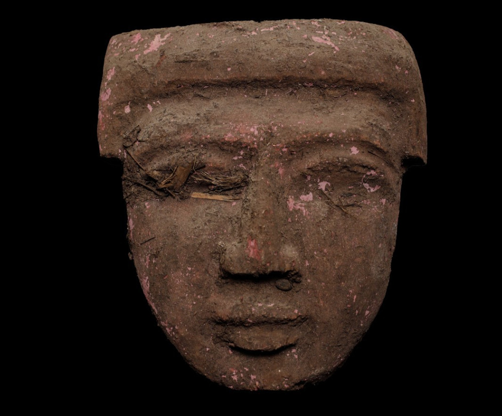 Ancient Egyptian Pharaoh Mask Statue Royal Funerary Artifact Figure BC