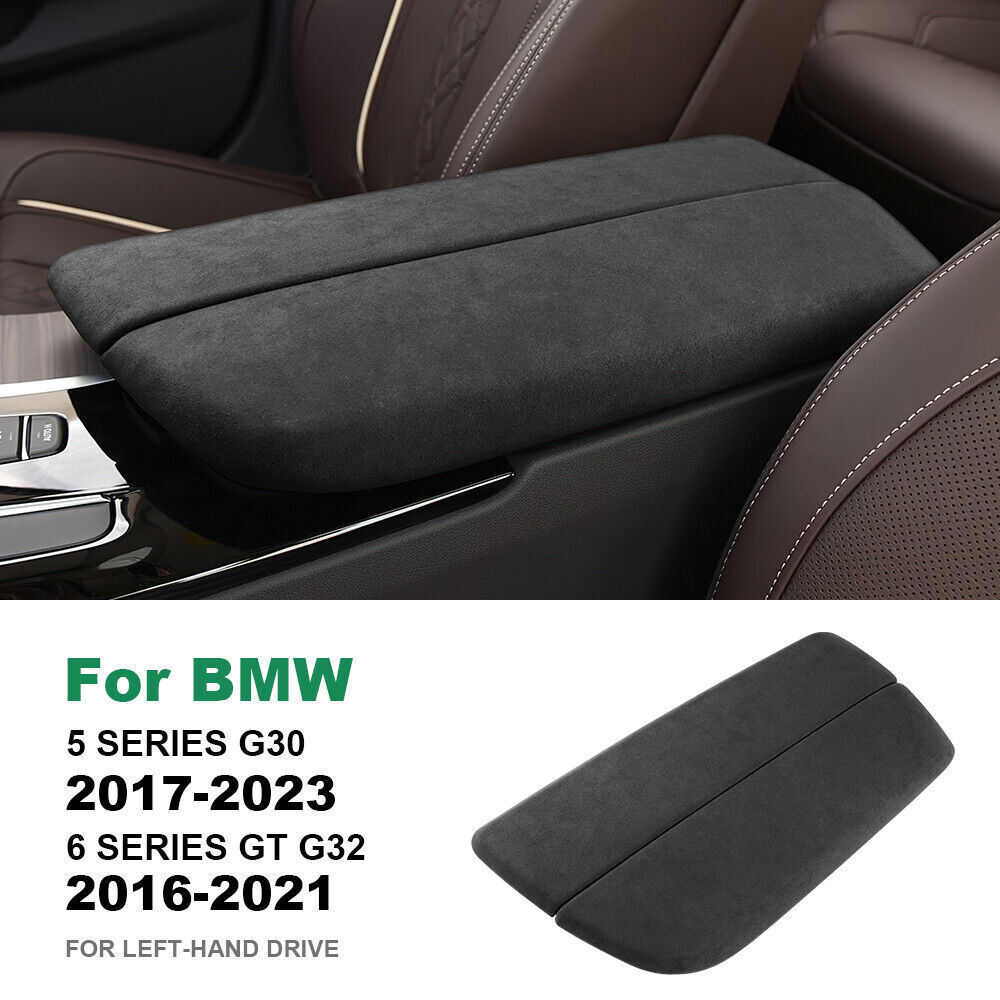 Center Armrest Box Cover Trim Black Suede For BMW 5 Series G30 6 Series GT G32