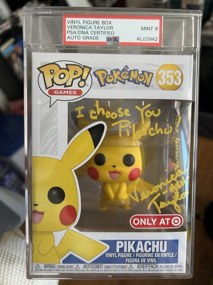 Funko Pop  Pikachu Target Exclusive Autographed Veronica Taylor And PSA  9