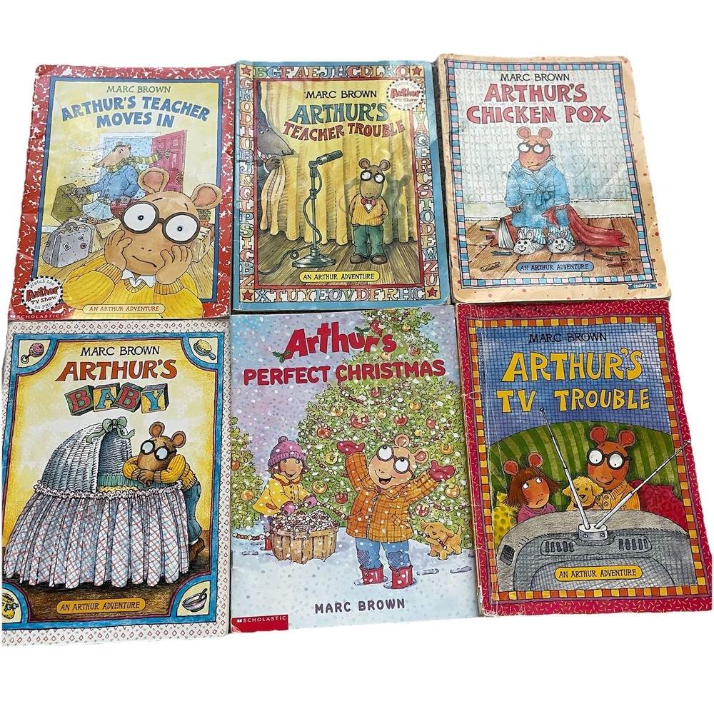 Vintage Arthur Books Lot of 6 Marc Brown Homeschool  Children’s Paperback Books