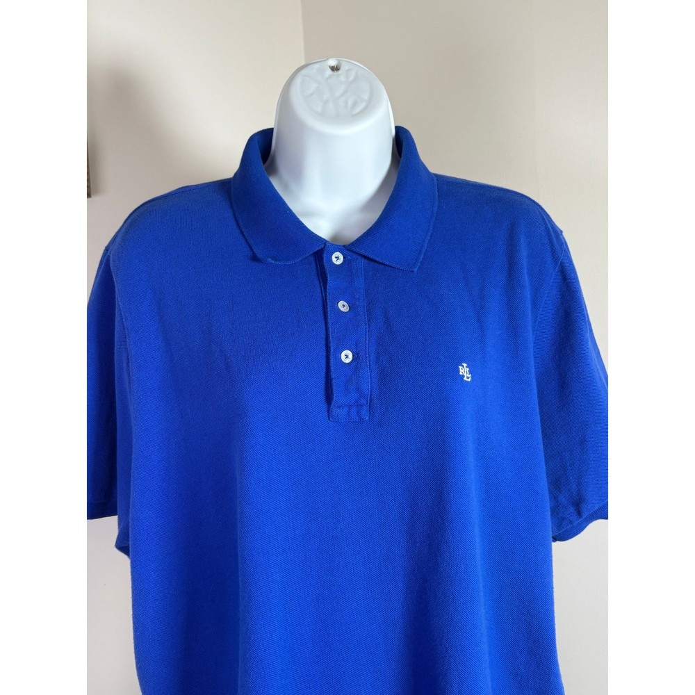 Lauren Ralph Lauren Womens Royal Blue Cotton Pique Short Sleeve Polo Shirt 1X