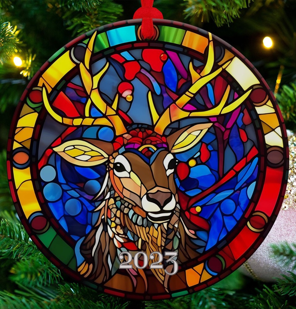 Ceramic Deer Ornament Reindeer Ornament Christmas Decoration Holiday Gift Idea