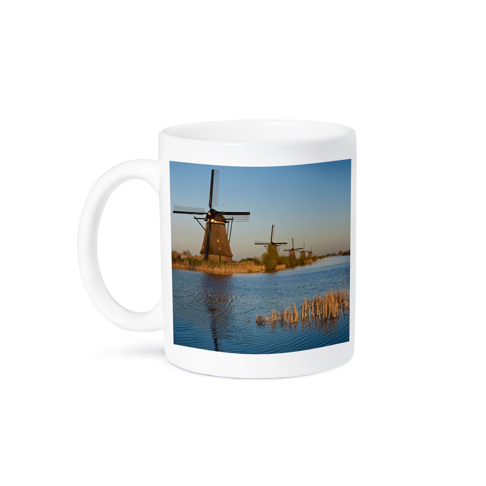 3dRose, Kinderdijk Windmills in a row, Holland, Mug