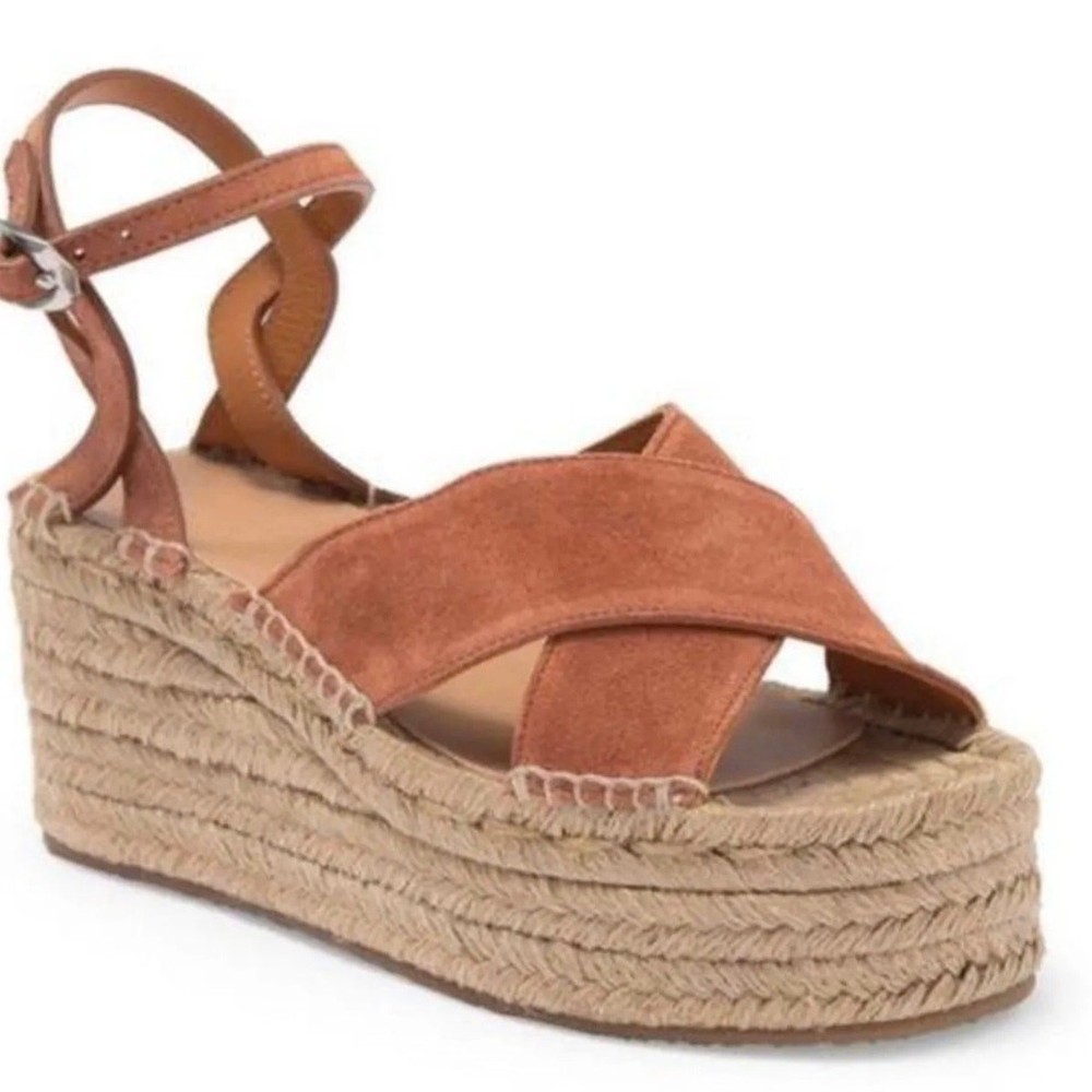 Rag & Bone Hera Suede Wedge Espadrille Sandals Size 39.5 US 9.5