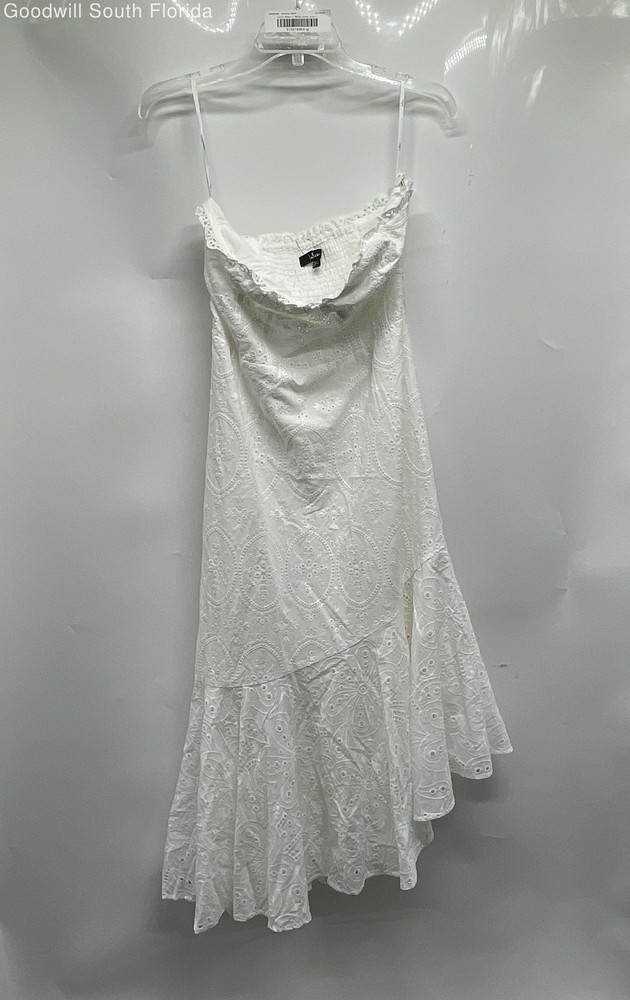 Lulus Womens White Cotton Sleeveless A-Line Dress Size Large With Tag