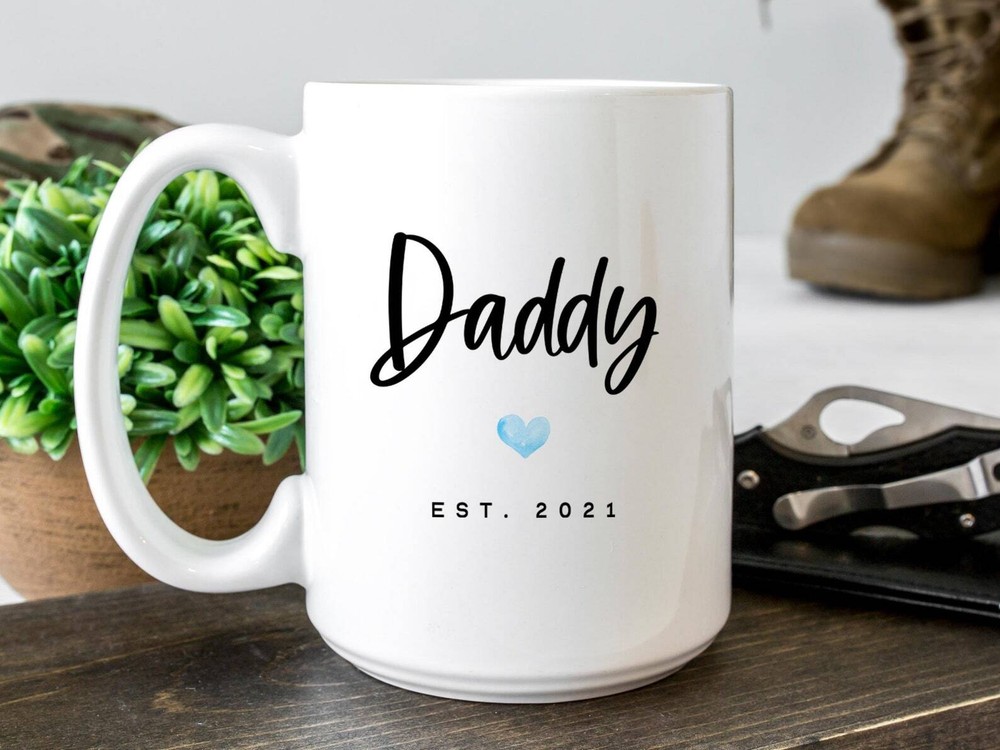Daddy Est 2021 Coffee Mug Pregnancy Announcement Coffee Mug Custom Gift To