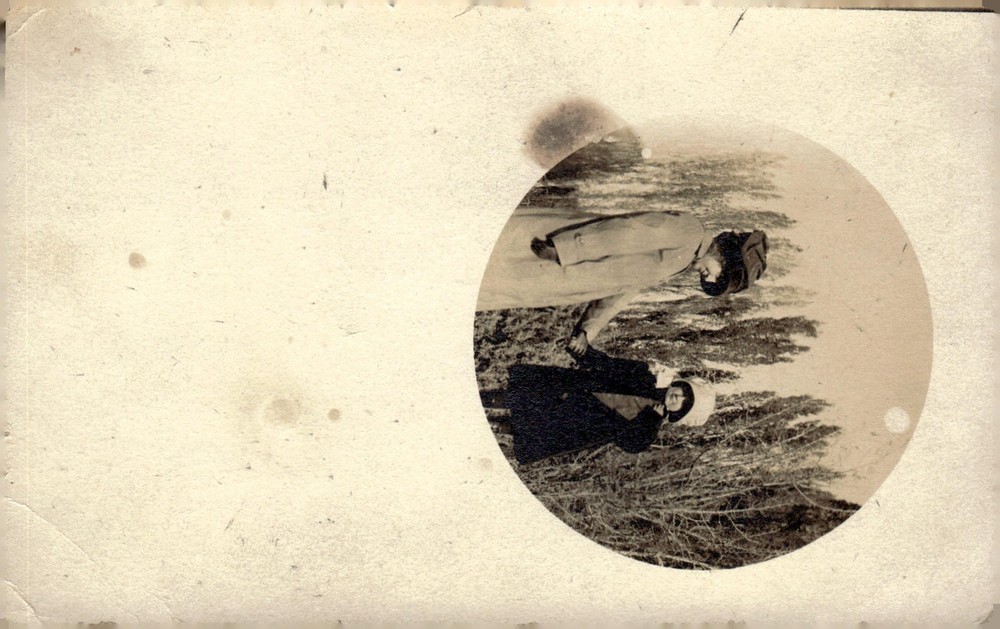 C1910 Edwardian Woman & Child Circular Snapshot Real Photo Postcard RPPC