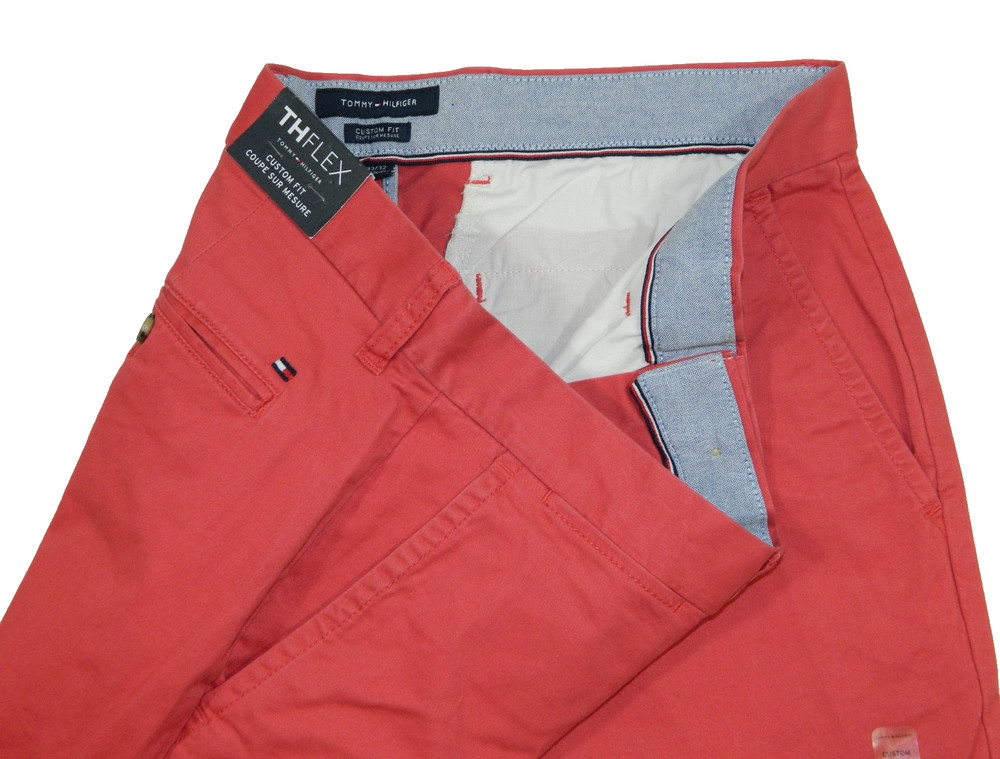 Men's Chino Pants NEW Tommy Hilfiger FLEX Custom Tag 33x32 measured size 32x31