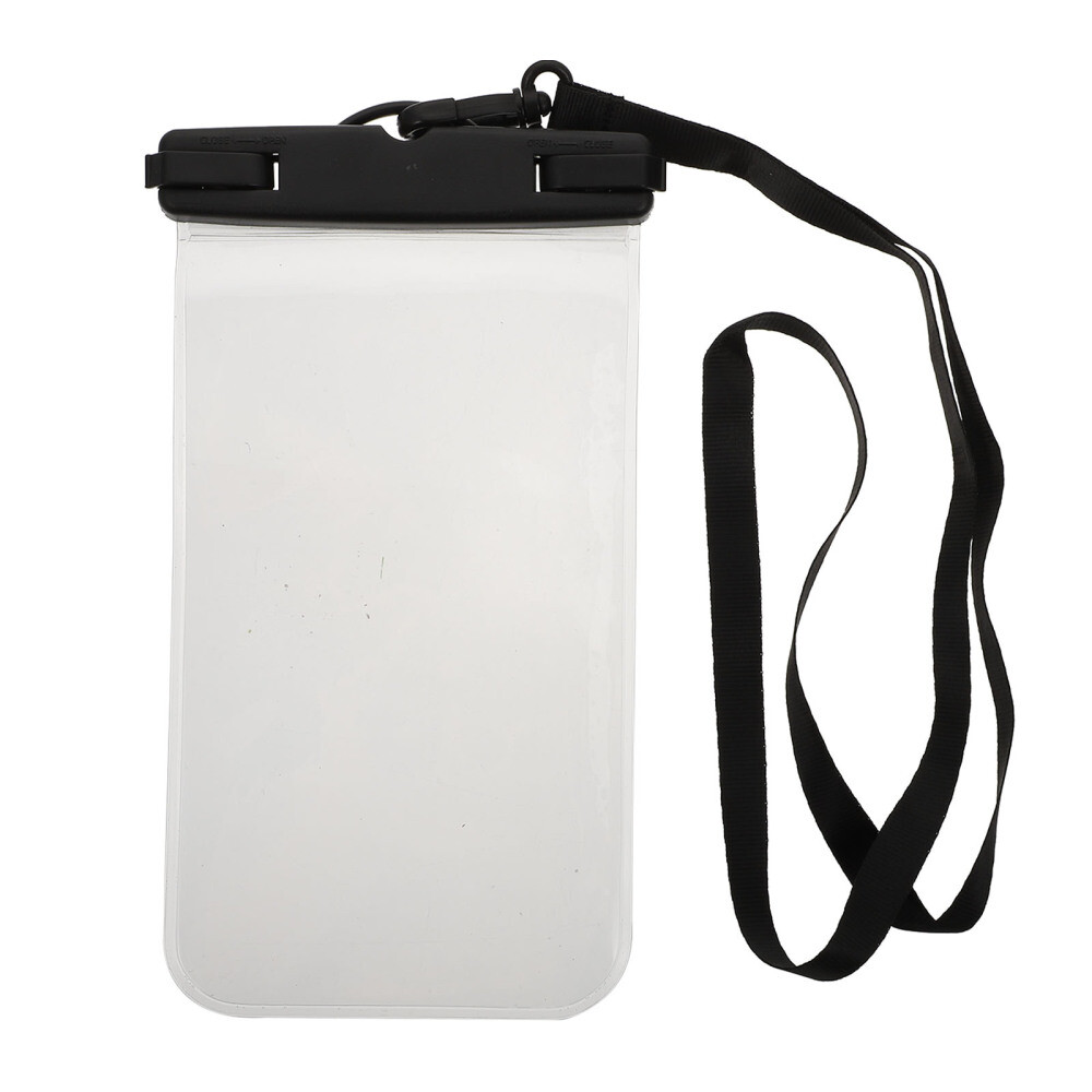 1PC Phone Pouch Waterproof Cellphone Dry Bag for Kayak Travel Black Lanyard