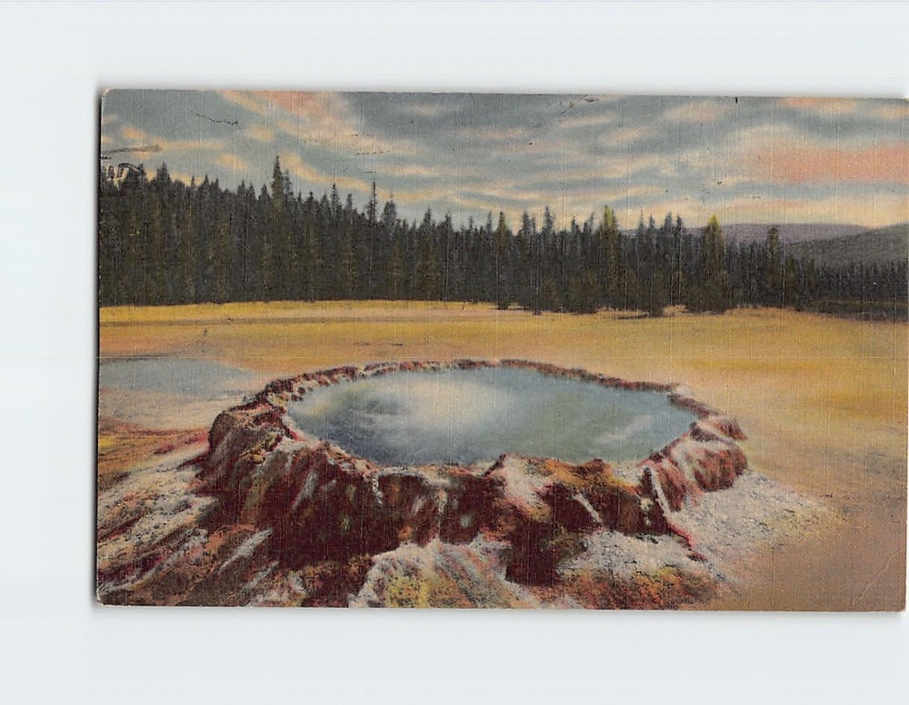 Postcard Punch Bowl Spring Upper Geyser Basin Yellowstone National Park WY USA