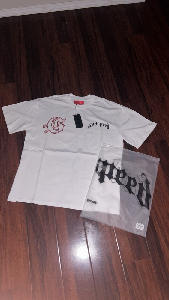 Godspeed Men's T-Shirt Size Large White and Red