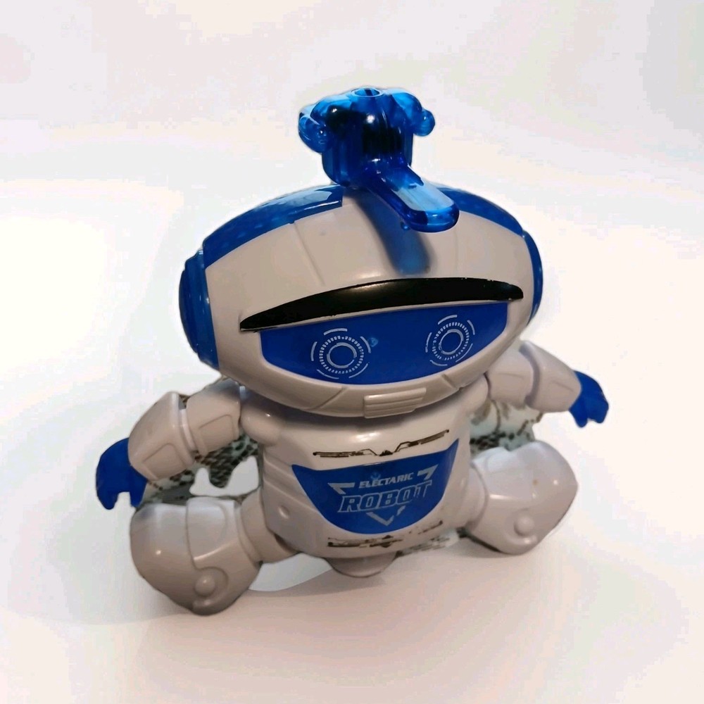 Electric Robot Toy Figure, Blue/White/Gray, Ages 4-7 & 8-11, Robot Theme