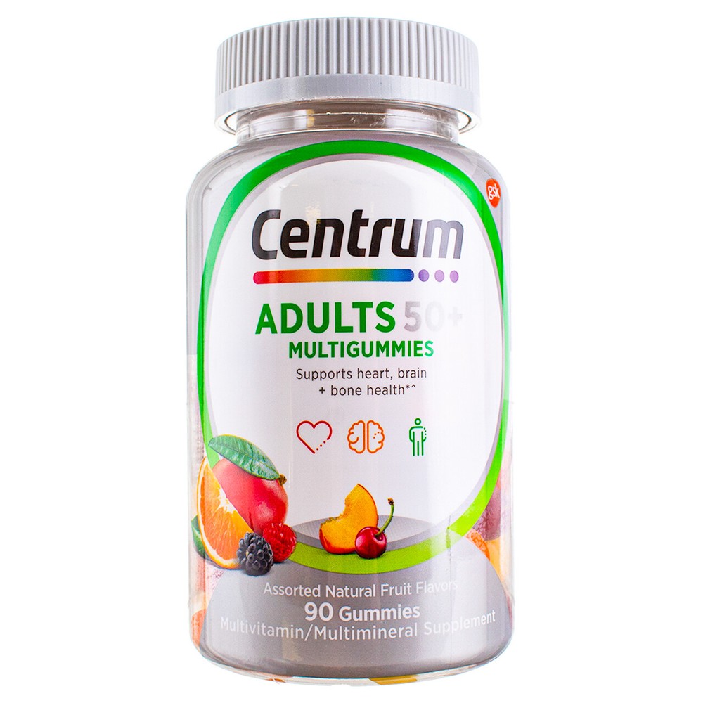 3 Pack Centrum Adults 50 Plus Multivitamin Multimineral Gummies, Assorted Nat...