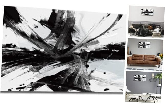 Black and White Abstract Canvas 20