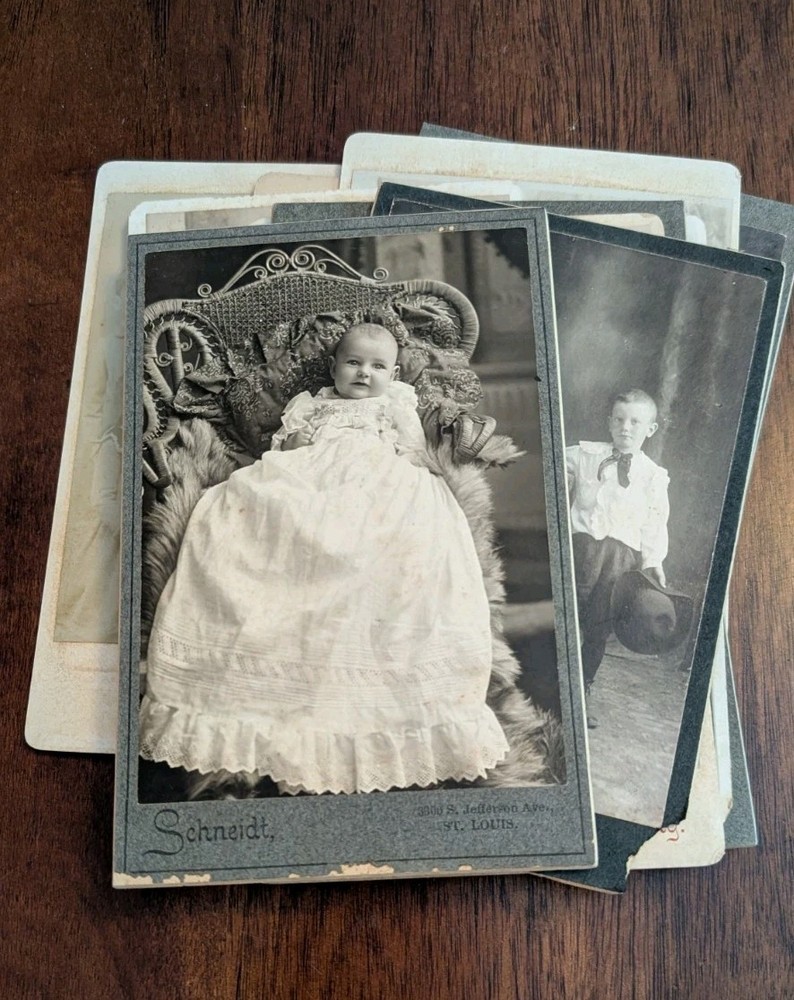VTG Cabinet Cards 1800s Lot Of 12 Family, Pets, Children Portraits 4