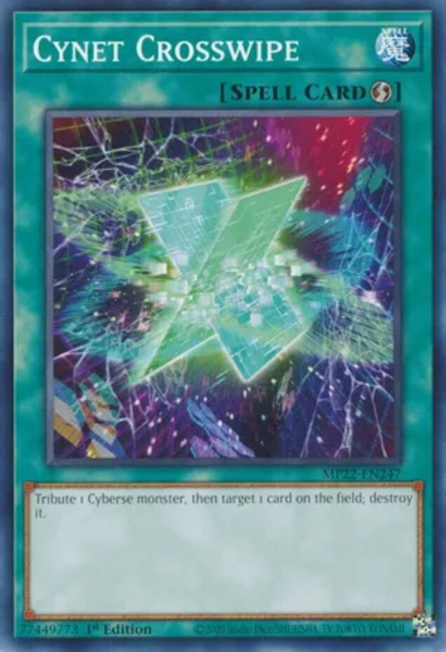 Yugioh! Cynet Crosswipe - MP22-EN247 - Common - 1st Edition Near Mint, English