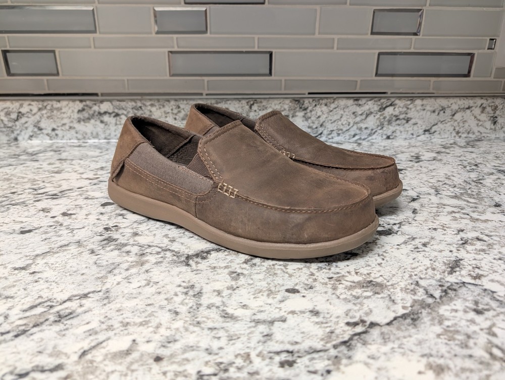 Crocs Santa Cruz Triple Comfort Slip On Loafer 202221 Mens Size 10 Brown Leather