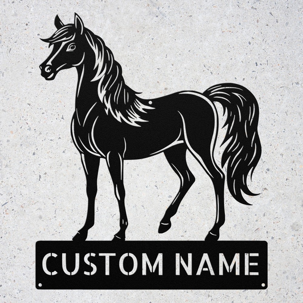 Personalized Arabian Horse Wall Decor Custom Equestrian Stable Name Gift