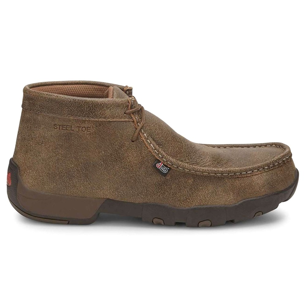 Justin Original Workboots Cappie 4 Inch Steel Toe Mens Brown Work Boots 237  