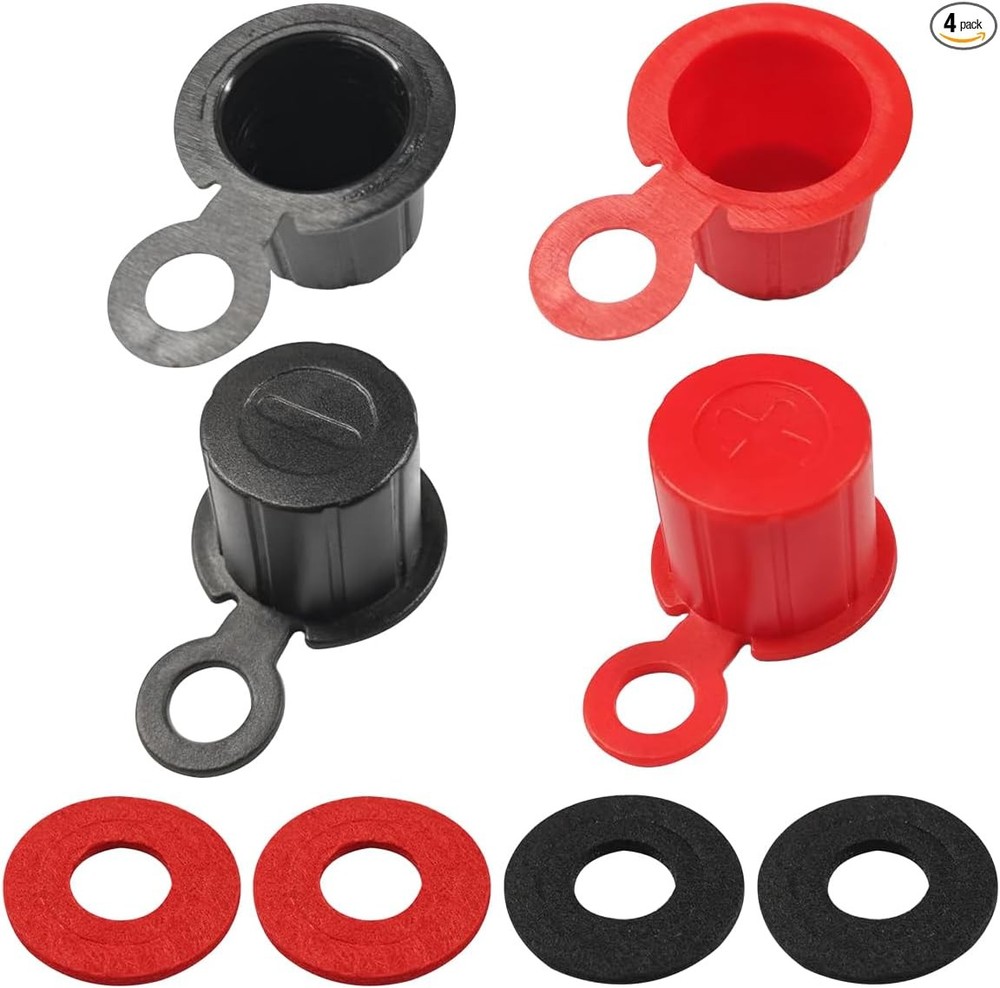 4PCS Terminal Cover with Shims, Positive & Negative Top Post Cap Insulator Prote