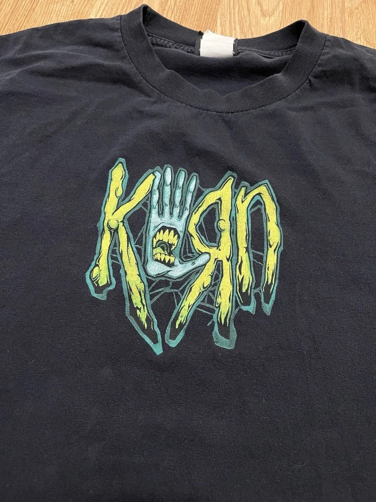Vintage Korn Band Tee Black Shirt Y2K Mens