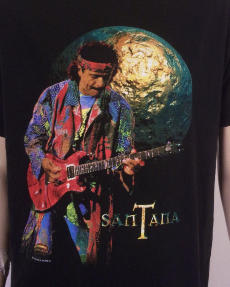 vintage 90s Carlos Santana T-Shirt 1999 Concert Tour Supernatural Delta SZ L