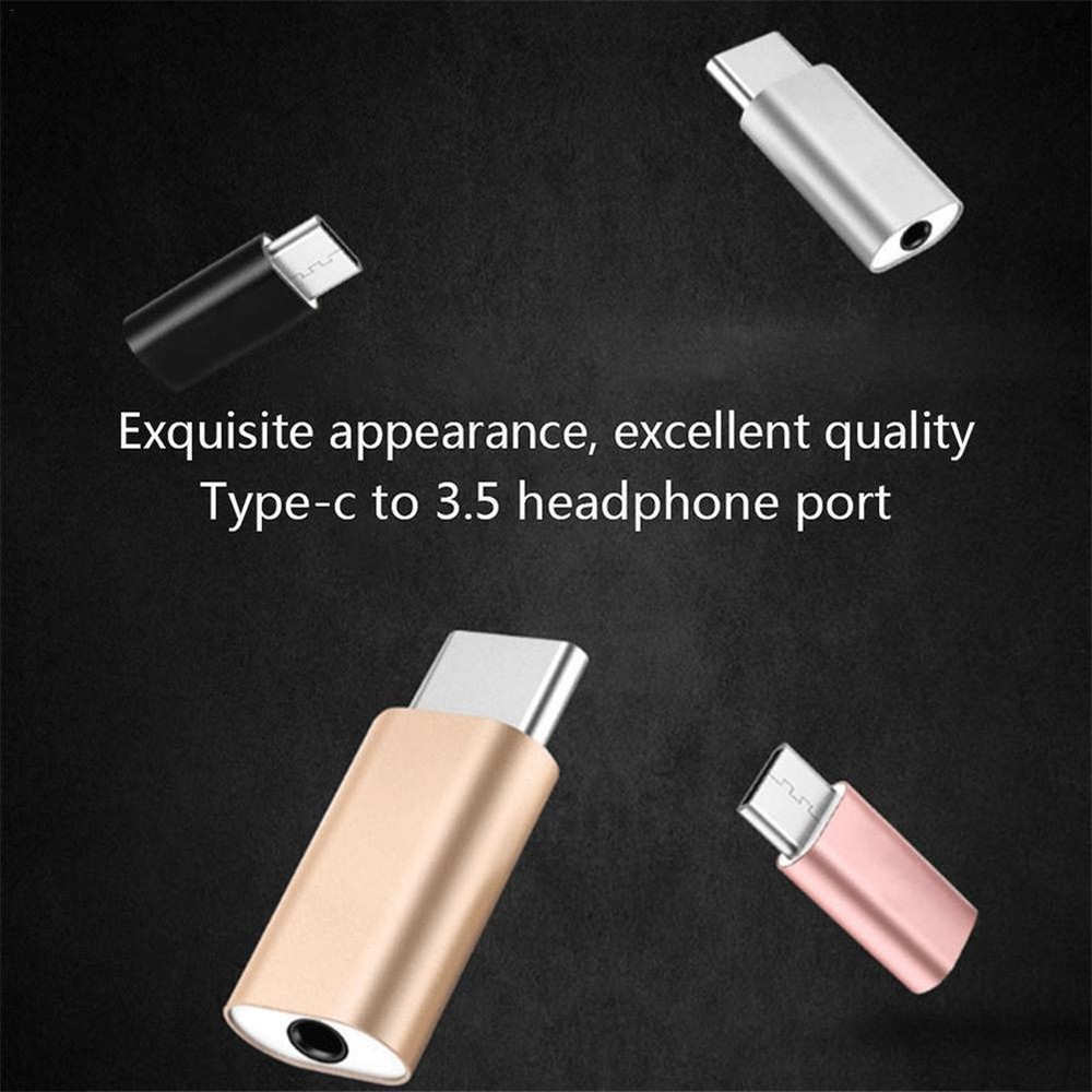 Metal Type-C To 3.5mm AUX Jack Earphone USB-C Headphone Adapter Converter I1H3
