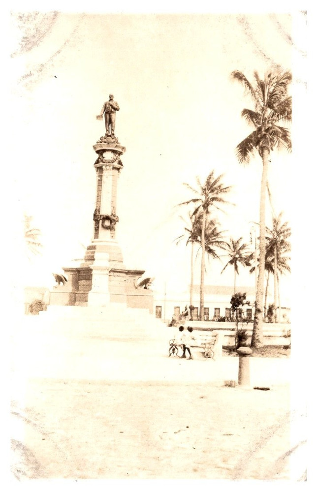 1914 Veracruz Mexico Juarez Monument US Occupation Vintage Real Photo Postcard