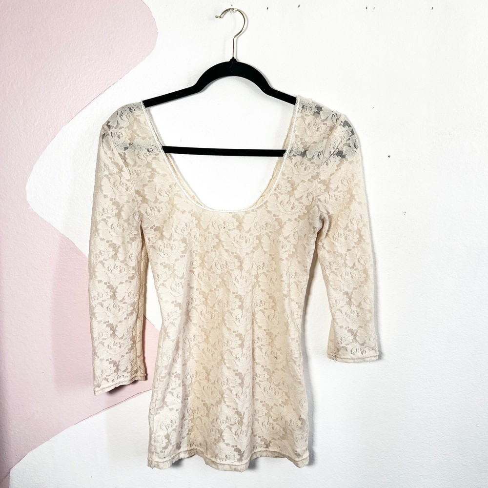 Intimately Free People White Lace Top Sz Small Festival Boho