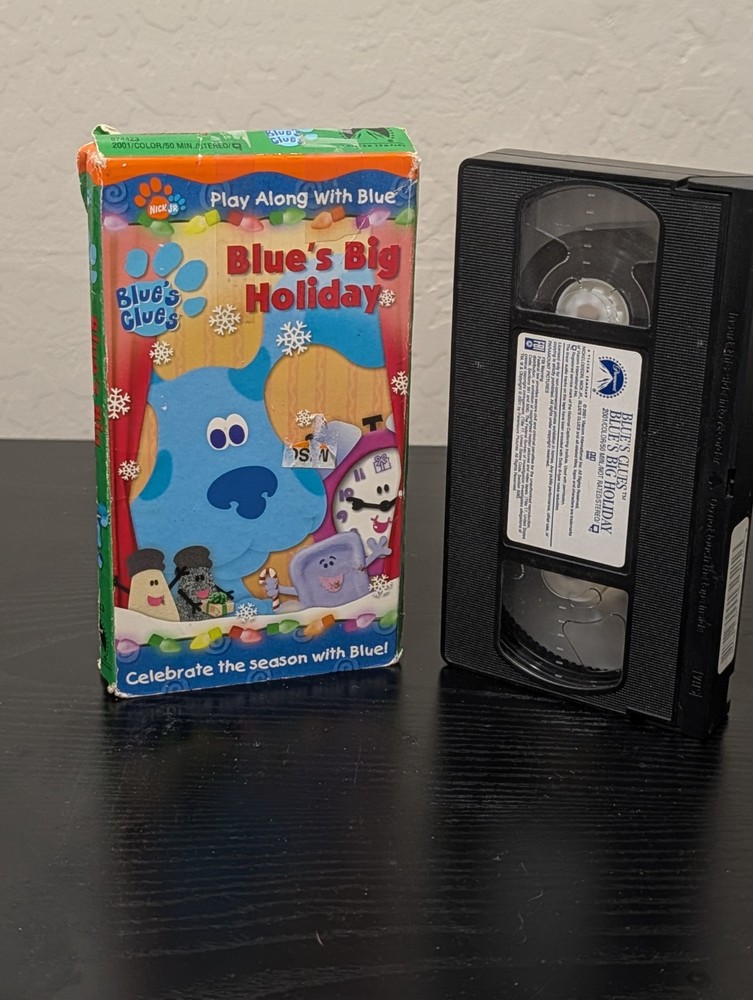 Blue's Clues Blue's Big Holiday VHS 2001 Nick Jr. Video Tape Nickelodeon Cartoon