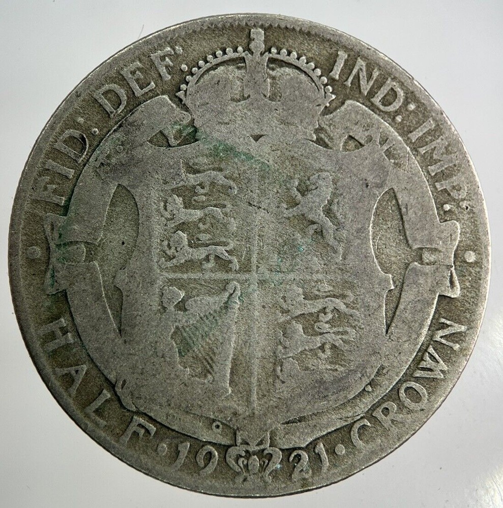 1921 George V Silver Half-Crown Collectible Coin in Fine Grade