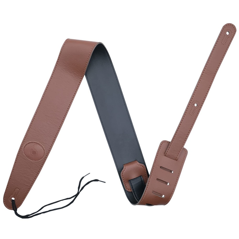 Brown Leather Guitar Strap: Adjustable, Versatile, and Comfortable for Electr...