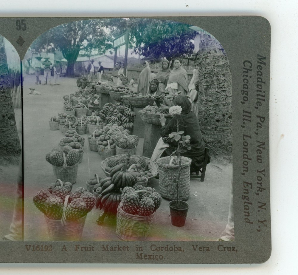 Fruit Market of Cordoba Vera Cruz Mexico Keystone Stereoview