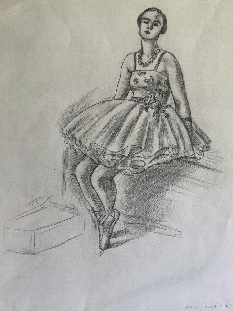 Henri Matisse – 1939 heliogravure print after pencil drawing of a ballerina