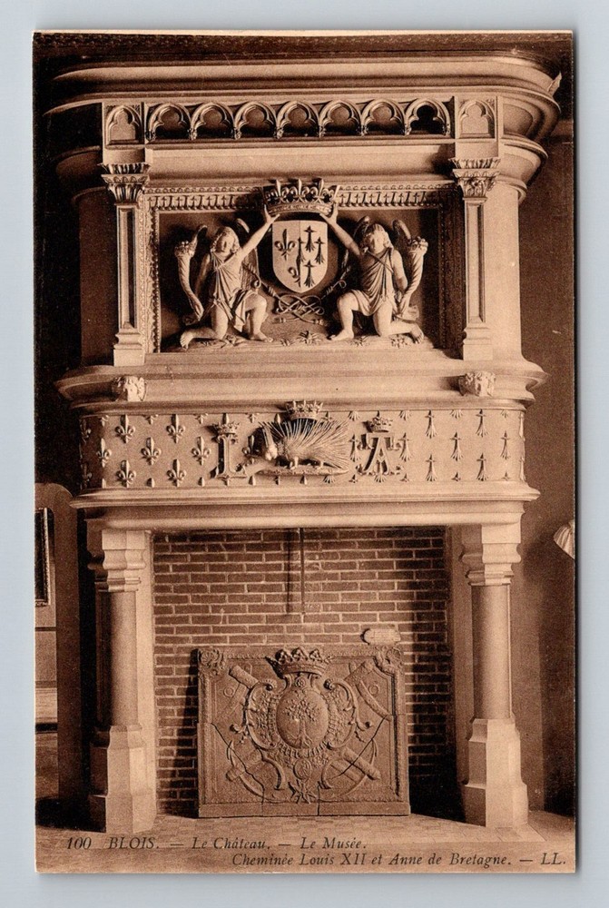 France- Blois The Castle Ann Of Brittanys Fireplace Old Card PC Vintage Postcard