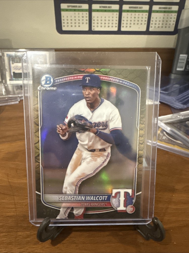 2025 Bowman Chrome Prospects Sebastian Walcott #BCP-133 Gold Reptilian /50