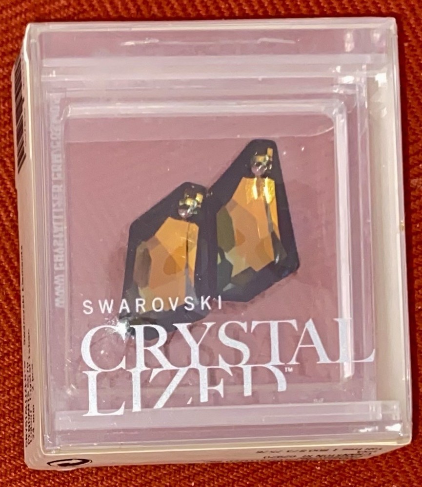 Swarovski 24mm Crystal Tabac Pendants 2pc Set #6670