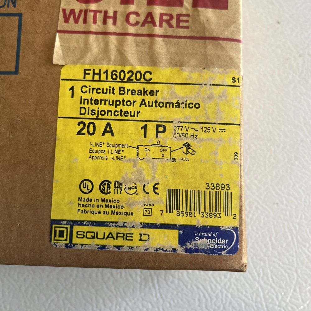 Square D FH16020C Circuit Breaker 277v - 20 Amp - 1 Pole