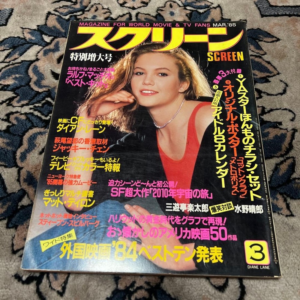 Clean SCREEN March 1985 Diana Raines Film Magazine Showa Retro