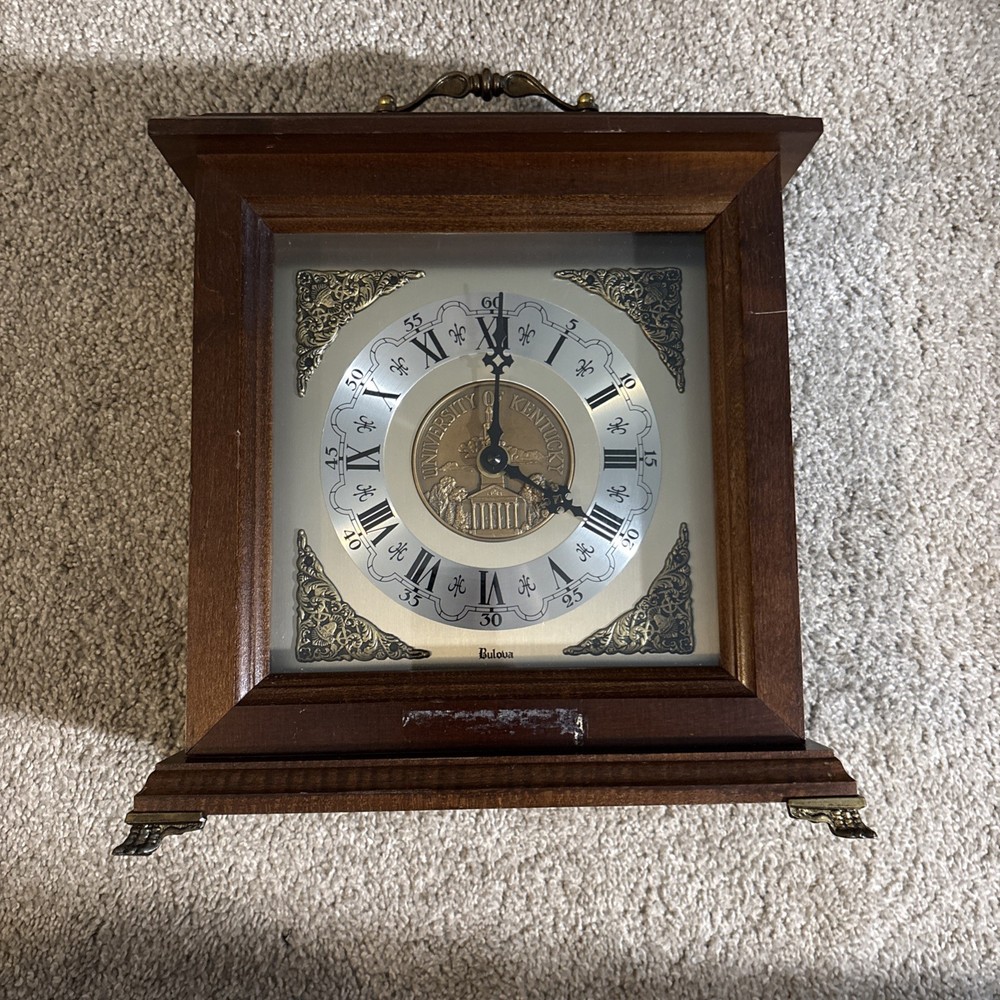 Vintage Bulova University Of Kentucky Mantle Clock With Westminster ChimeMadeUSA
