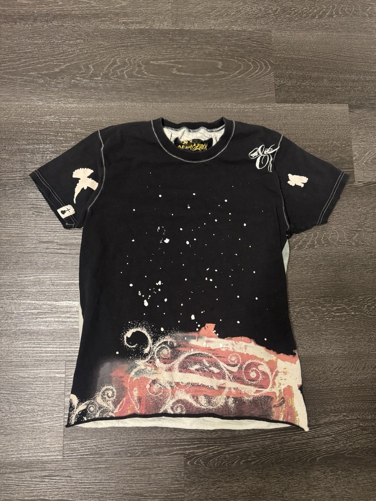 Y2K Girl Style Vintage Tee Shirt With Jesus And Rock Band Multicolor