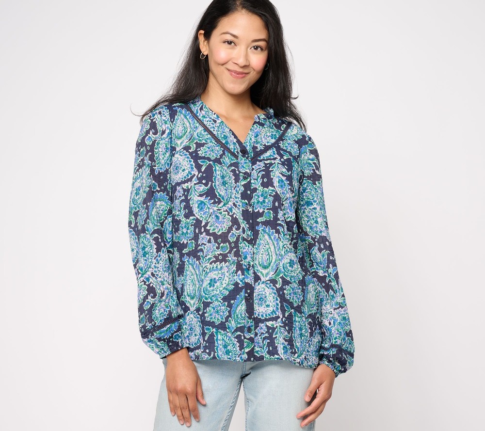 Isaac Mizrahi Live! Women's Top Plus Sz 2X Long Medium Grey Heather A612259